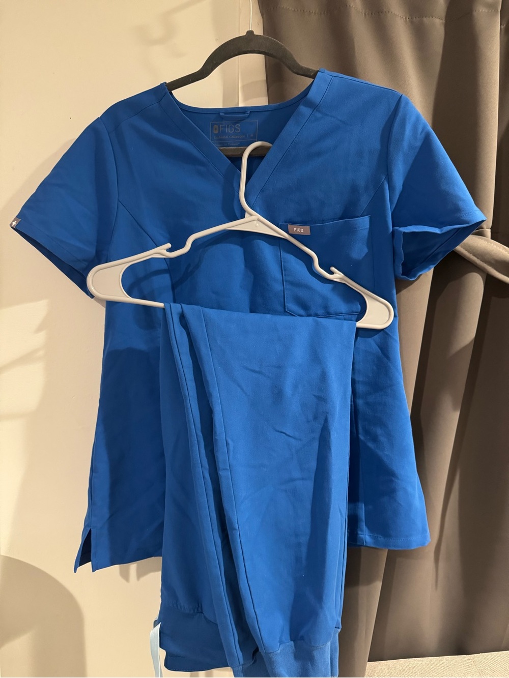 Figs Royal Blue V-Neck Scrub Top and Pants
